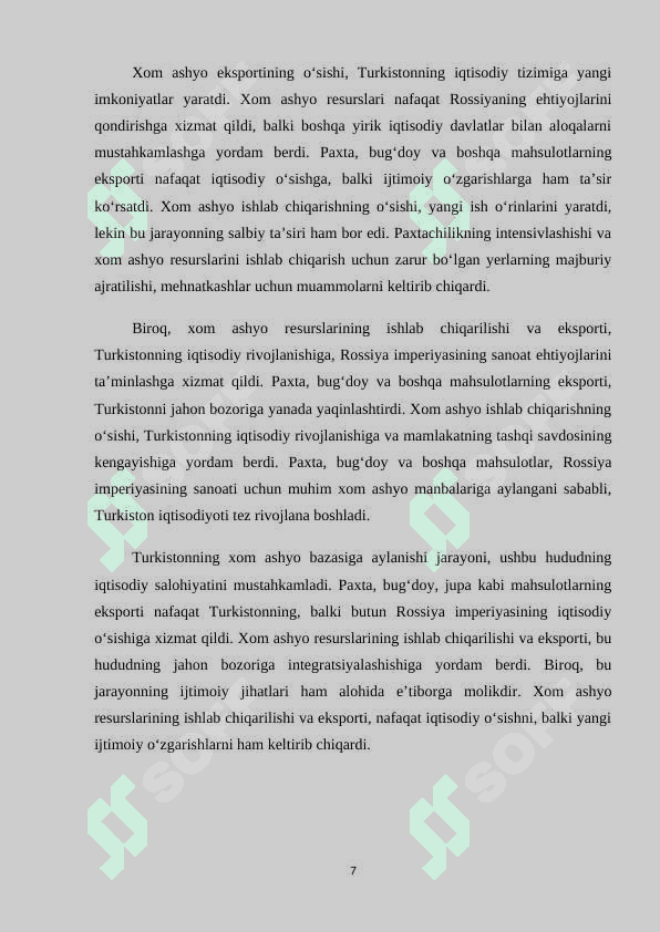 Turkistonning xom ashyo bazasiga aylantirilishi kurs ishi.docx 7