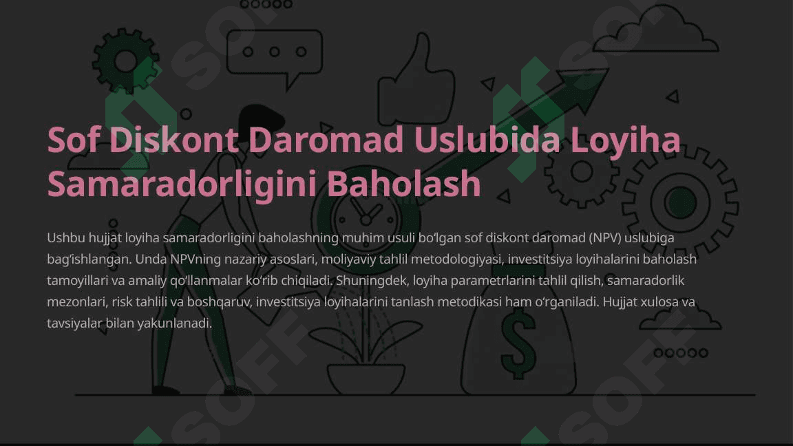 Sof diskont daromad uslubida loyixa samaradorligi baxolash 2