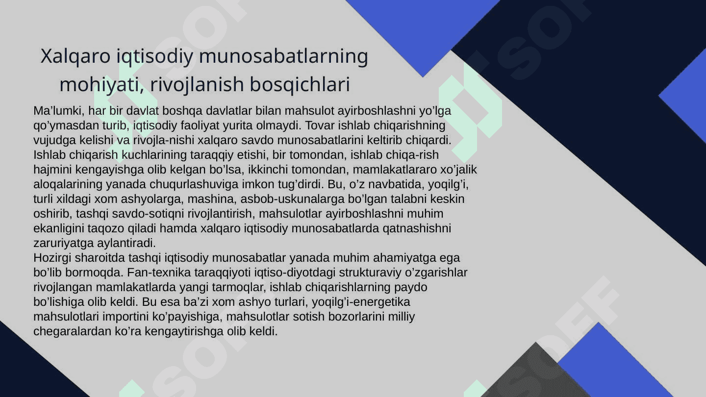 Xalqaro iqtisodiy munosabatlar ko’rinishlari va xususiyatlari 2