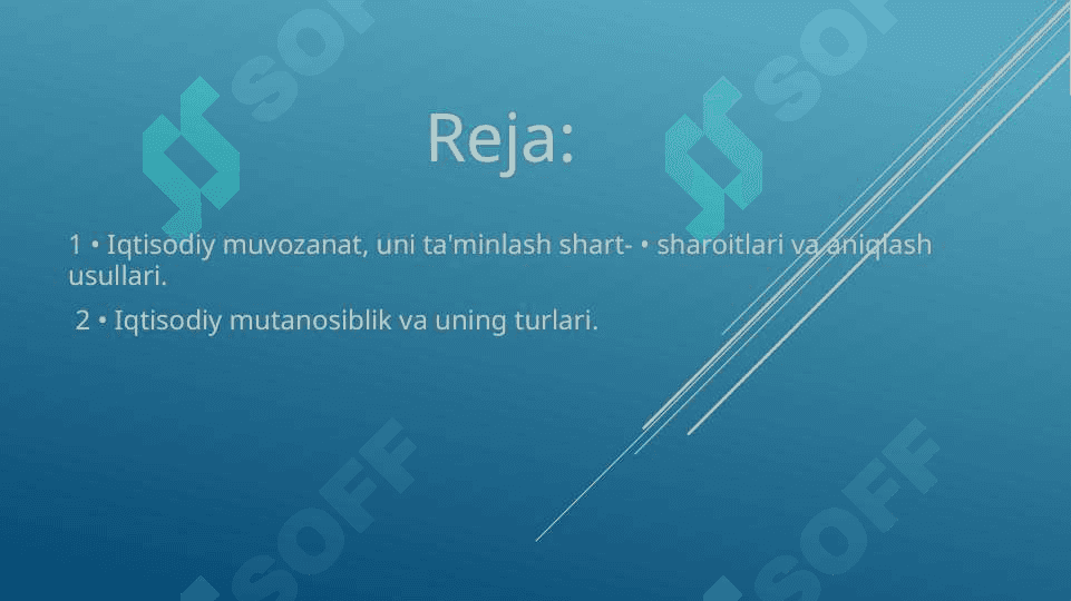 Milliy iqtisodiyotning muvozanati 2