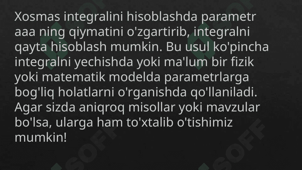 Xosmas integrallar 4