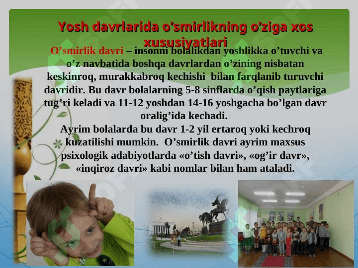 «O’SMIRLAR O’RTASIDAGI NIZOLARNI BARTARAF ETISHDA OILANING AHAMIYATI» 2