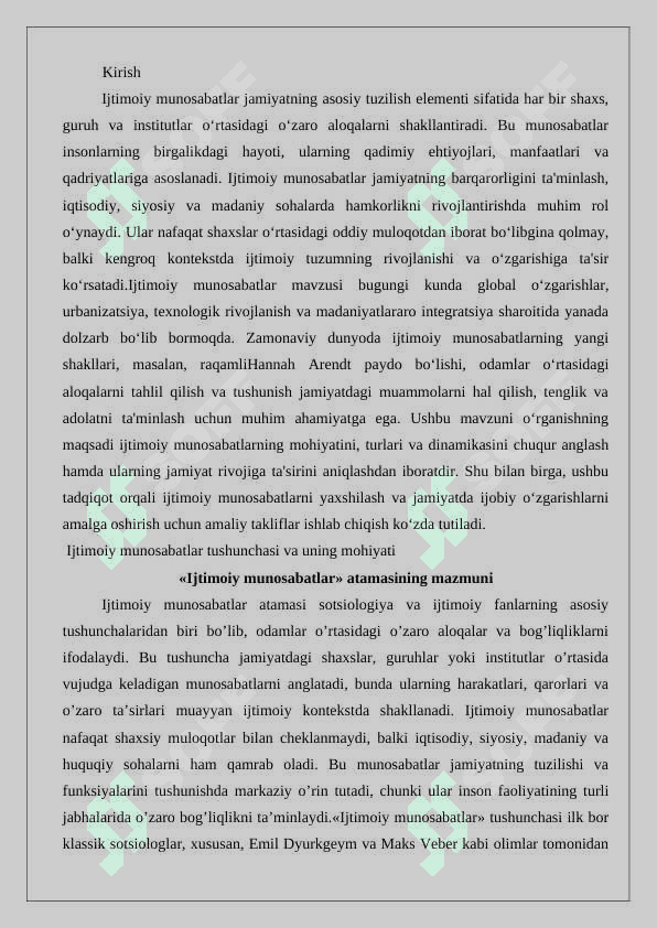 Ijtimoiy munosabatlar tushunchasi 25 2