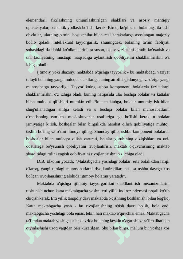 Bolaning maktabga ijtimoiy tayyorgarligi. Bolaning maktabga tayyorligi 6