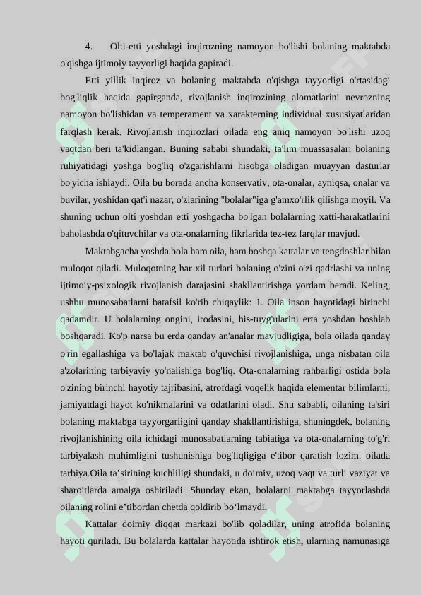 Bolaning maktabga ijtimoiy tayyorgarligi. Bolaning maktabga tayyorligi 8