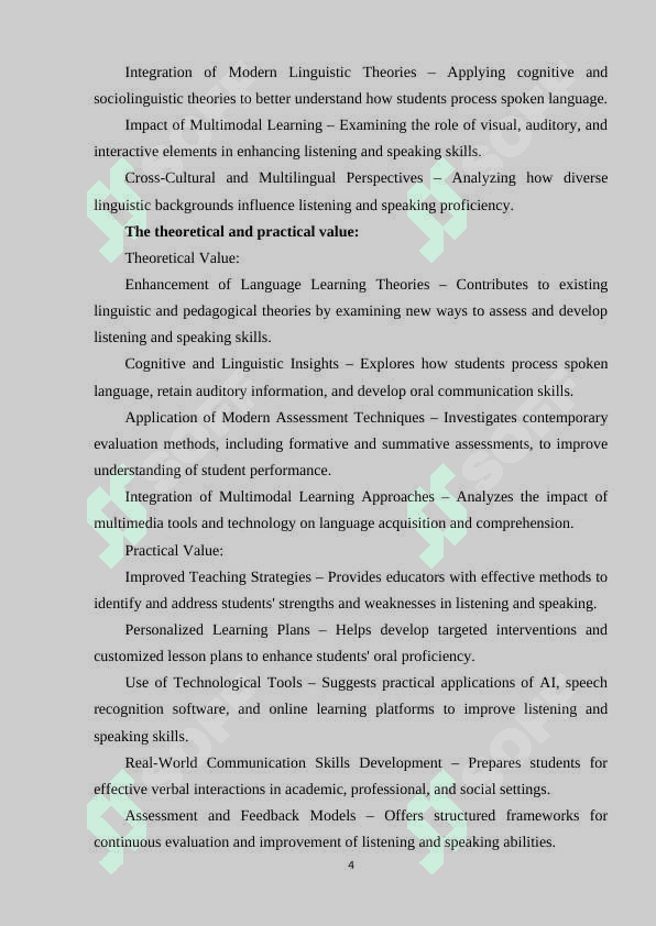 THE WAYS OF IDENTIFYING STUDENTS' STRENGTHS AND WEAKNESSES IN LISTENING AND SPEAKING 4