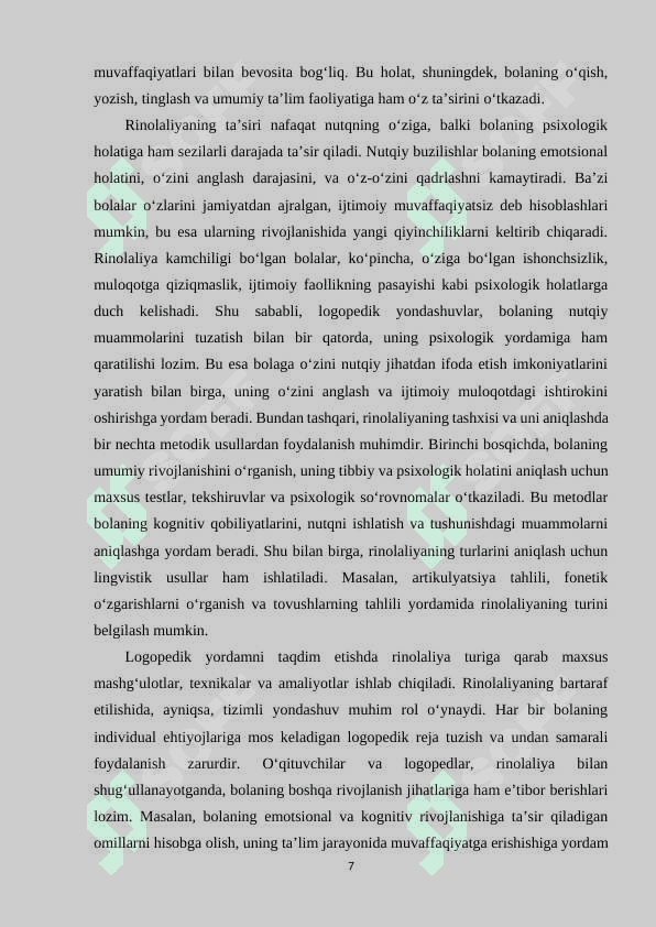 Rinolaliya kamchiligiga ega bolalarning shaxs xususiyatlari 7