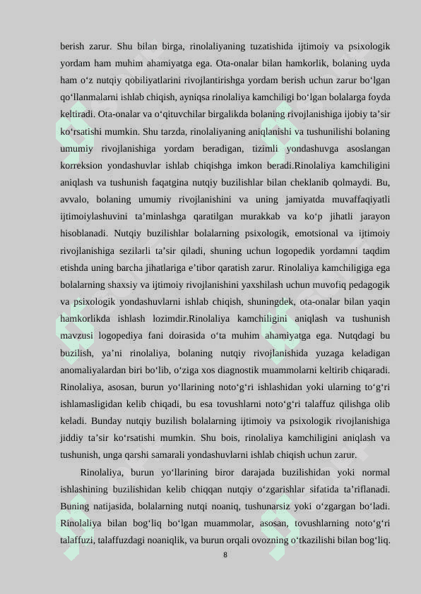 Rinolaliya kamchiligiga ega bolalarning shaxs xususiyatlari 8