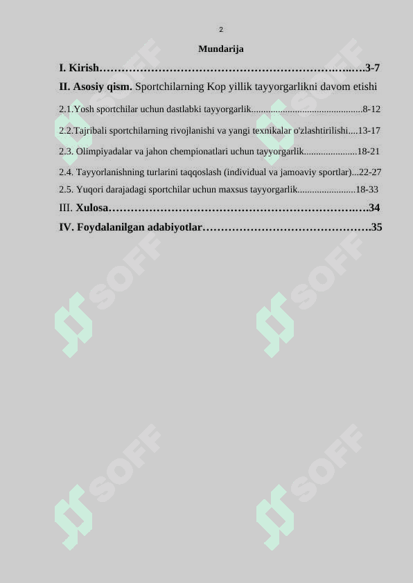 Sportchilarning Kop yillik tayyorgarlikni davom etishi 2