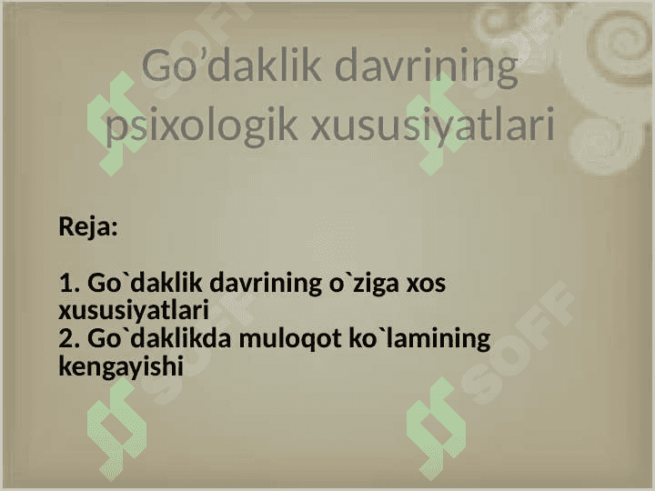 Godaklik davrinining psixadiagnostikasi 2
