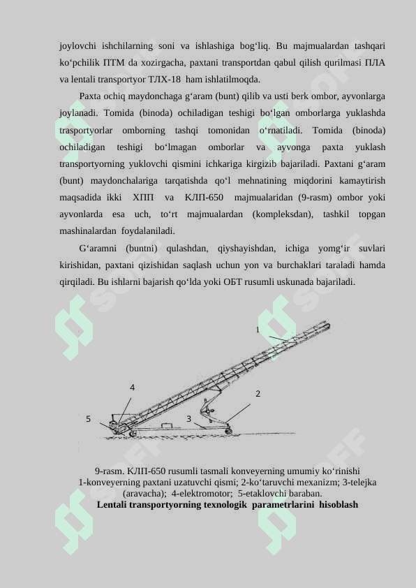 Lentali Transportyorlarni Texnologik Ko'rsatkichlarini Hisoblash Metodikasi | PDIT | Amaliy Mashg'ulot Qo'llanmasi 2