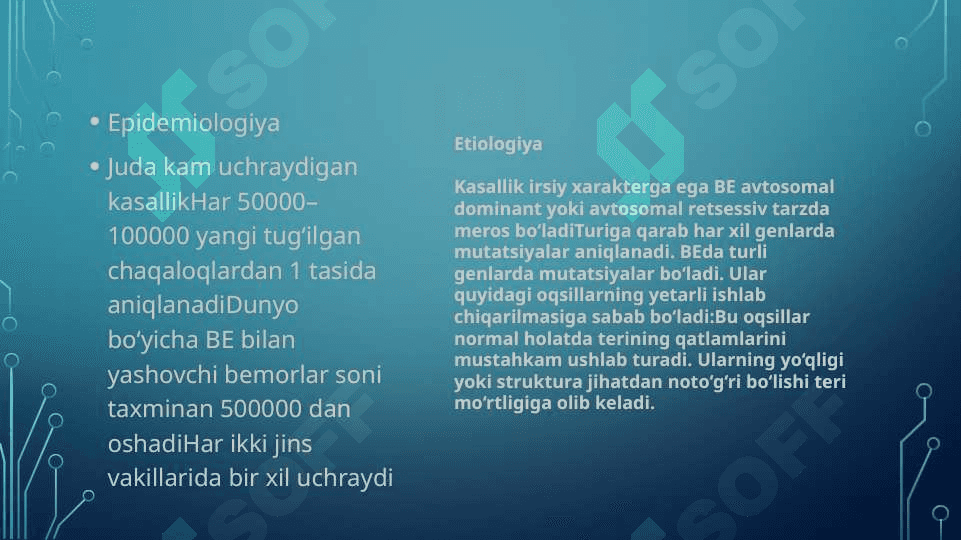 Bullyoz epidermoliz. Xeyli-Xeyli kasalligi. Chuqur mikozlar 3
