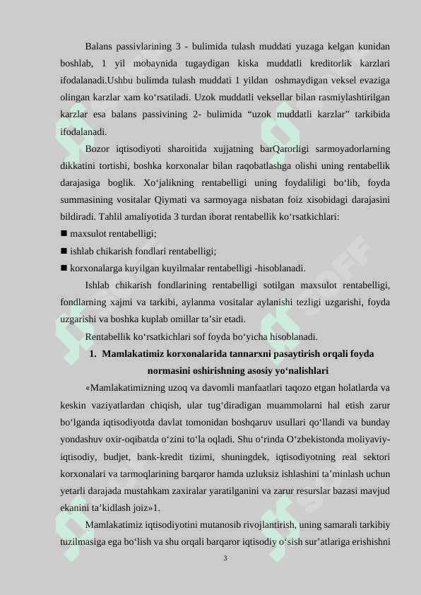 "Korxona Foydasini Moliyaviy Hisobotlarda Aks Ettirish Usullari" - 1-Kurs Talabalari uchun Tayyor Referat | Buxgalteriya Hisobi va Moliyaviy Tahlil 3