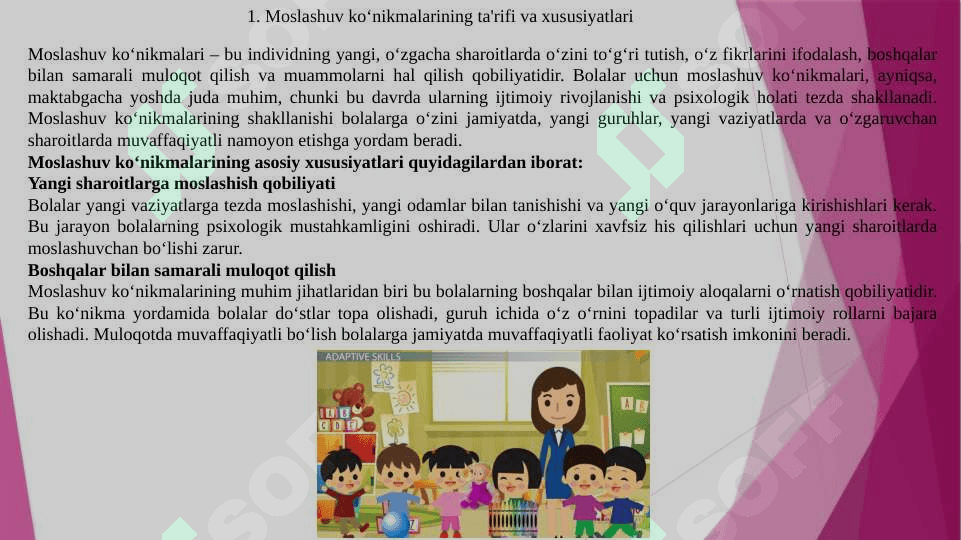 Ijtimoiy pedagogik faoliyatda bolaning moslashuv koʻnikmalarini shakllantirish maktabgacha taʼlim tashkilotida bolalarining moslashuv koʻnikmalarini shakllantirish texnologiyalari 3