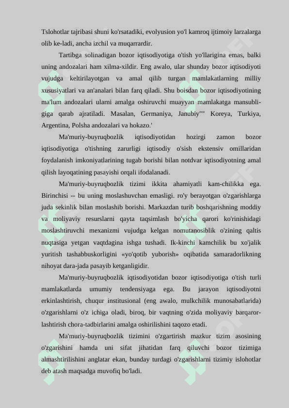 BOZOR IQTISODIYOTIGA OTISH DAVRI VA UNING O'ZBEKISTONDAGI XUSUSIYATLARI 5