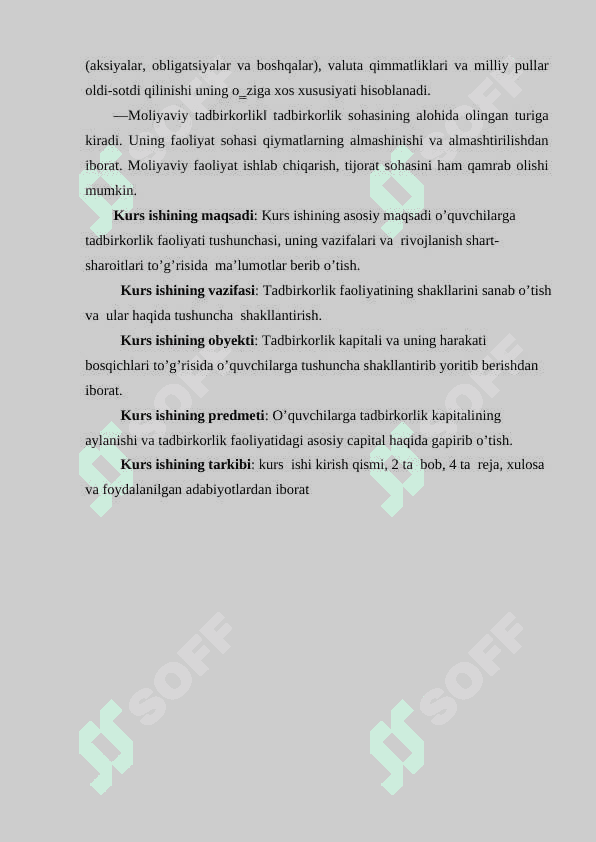 Tadbirkorlik faoliyati va uning shakllari. tadbirkorlik kapitali va uning aylanishi. 4