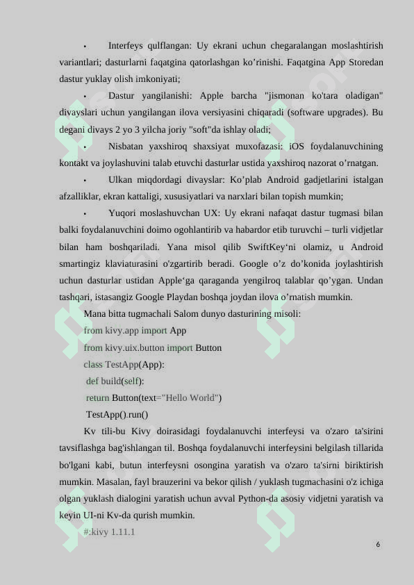 KIVY YORDAMIDA MOBIL ILOVALAR YARATISH 6