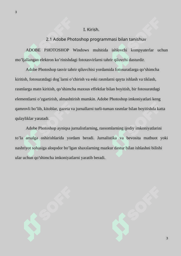 Adobe Photoshop dasturida rasmlarni qayta ishlash tehnologiyalari 2