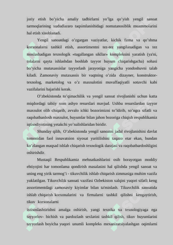 Ayollar kapyishoni texnologik jarayonlarini loyihalash 5