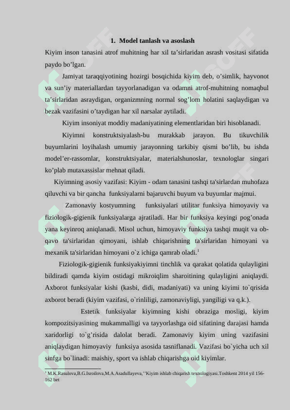 Ayollar kapyishoni texnologik jarayonlarini loyihalash 7