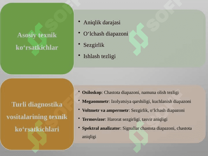 Elektr diagnostika vositasining asosiy texnik ko‘rsatkichlari va ishlash usullari 7