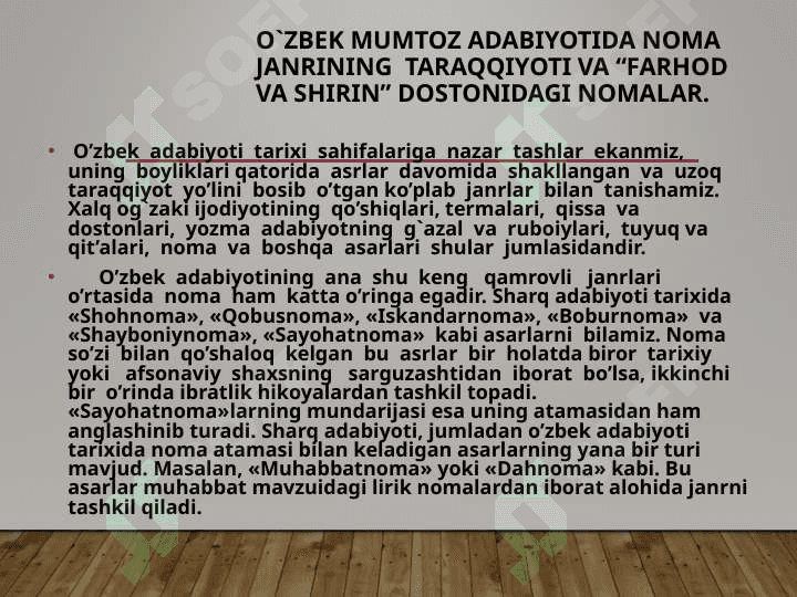 ALISHER  NAVOIYNING ”FARHOD  VA  SHIRIN” DOSTONIDAGI  NOMALARNING  G’OYAVIY-BADIIY  TALQINI 3