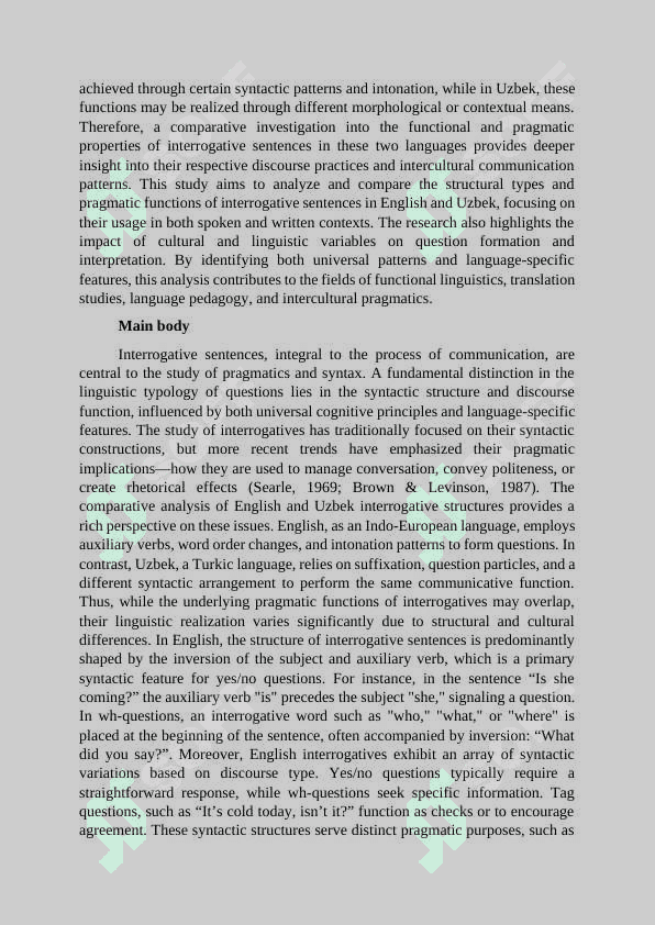 FUNCTIONAL AND PRAGMATIC PECULIARITIES OF INTERROGATIVE SENTENCES IN THE ENGLISH AND UZBEK LANGUAGES 3