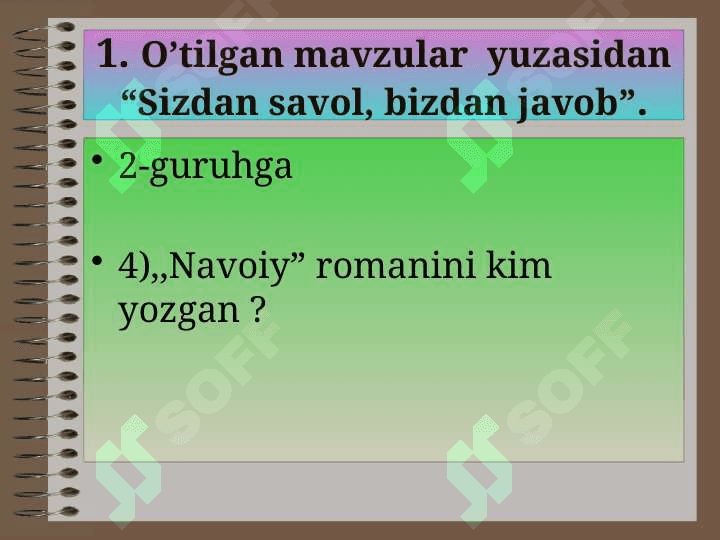 Maqsud Shayxzodaning “Mirzo Ulug’bek” dramasini mustahkamlash 8