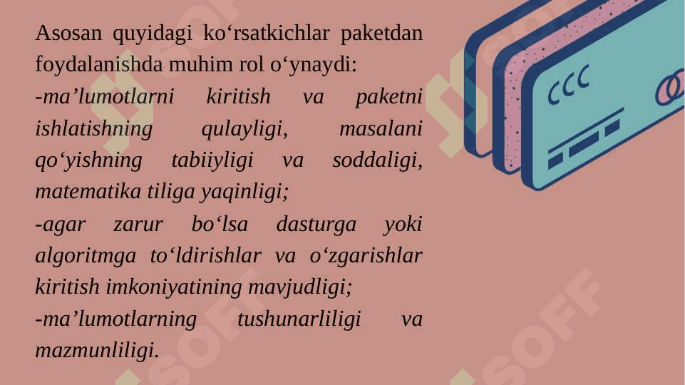 Matematik amaliy dasturlar tasnifi va ularning imkoniyatlari 8
