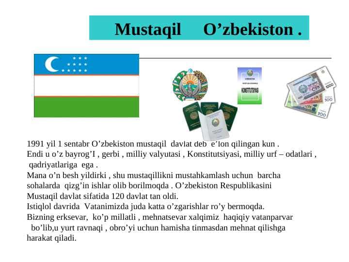 Mustaqil     O’zbekiston 1