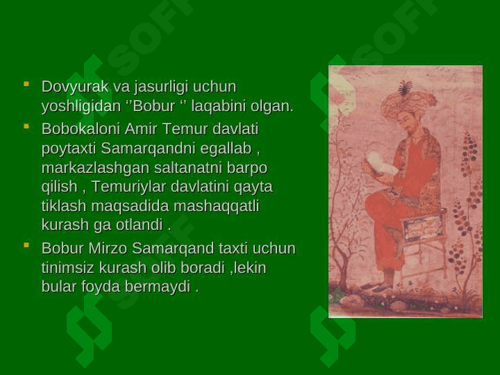 Shoh va shoir Z.M. Bobur hayoti va ijodi 4