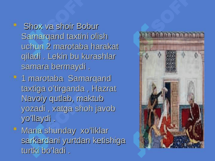 Shoh va shoir Z.M. Bobur hayoti va ijodi 5