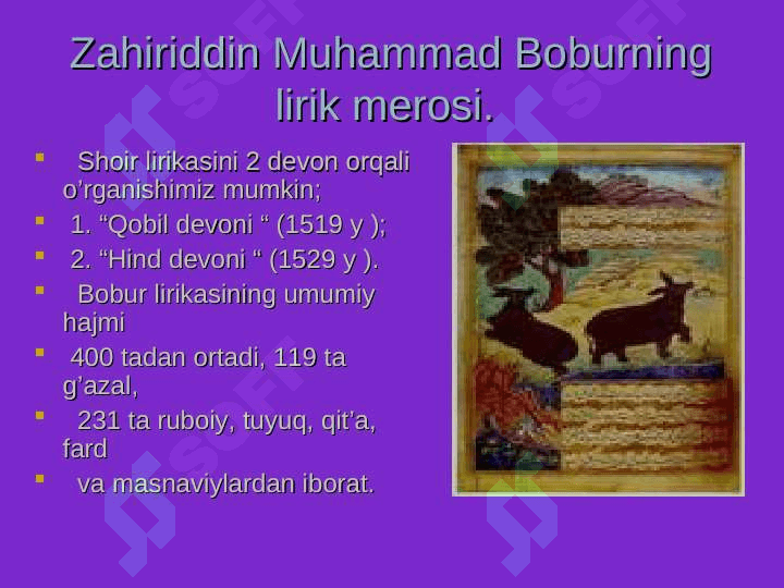 Shoh va shoir Z.M. Bobur hayoti va ijodi 8