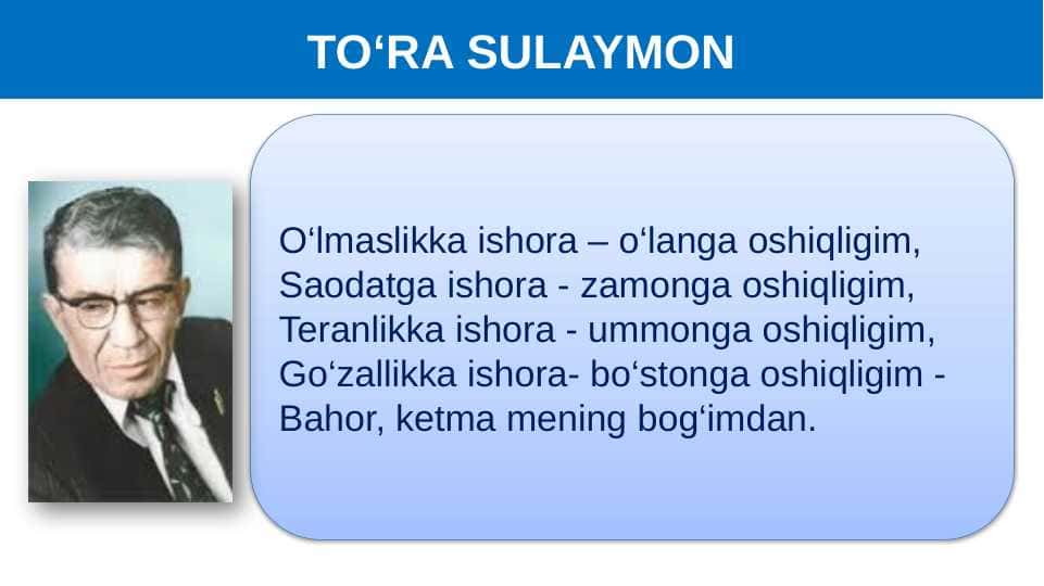 TO‘RA SULAYMON