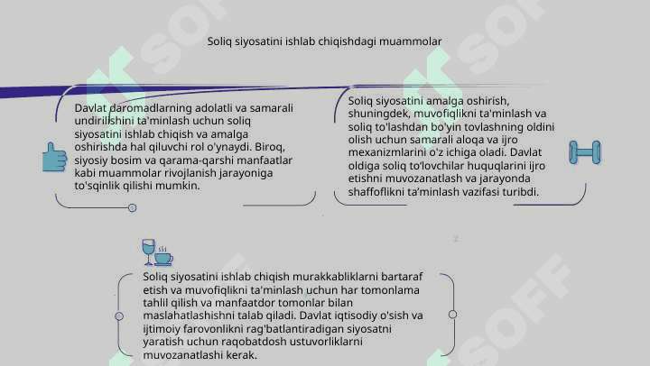 Soliq siyosatini ishlab chiqish va uni amalga oshirishda davlatning roli 7
