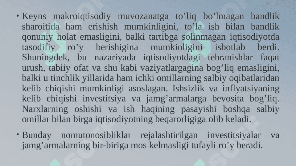 Keynsning makroiqtisodiy muvozanat modeli 6