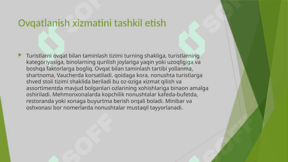 MAVZU: Ovqatlanish korxonalarining turlari 2