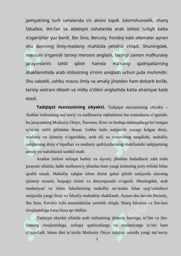 Arablar istilosining manaviy va mafkuraviy oqibatlari 3