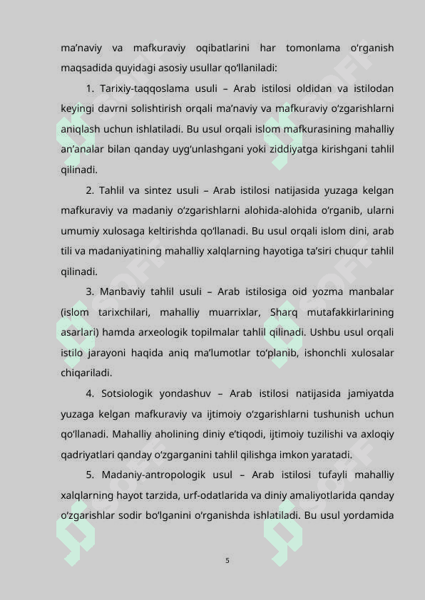 Arablar istilosining manaviy va mafkuraviy oqibatlari 5