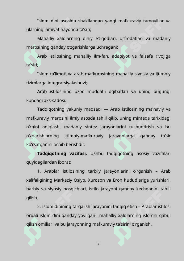 Arablar istilosining manaviy va mafkuraviy oqibatlari 7