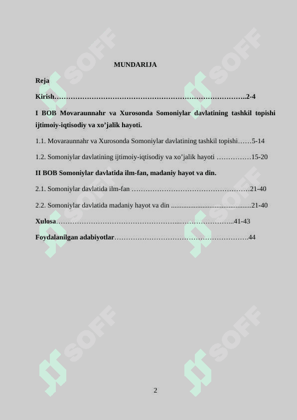 Somoniylar davrida Movaraunaxrdagi ijtimoiy- iqtisodiy hayot 2