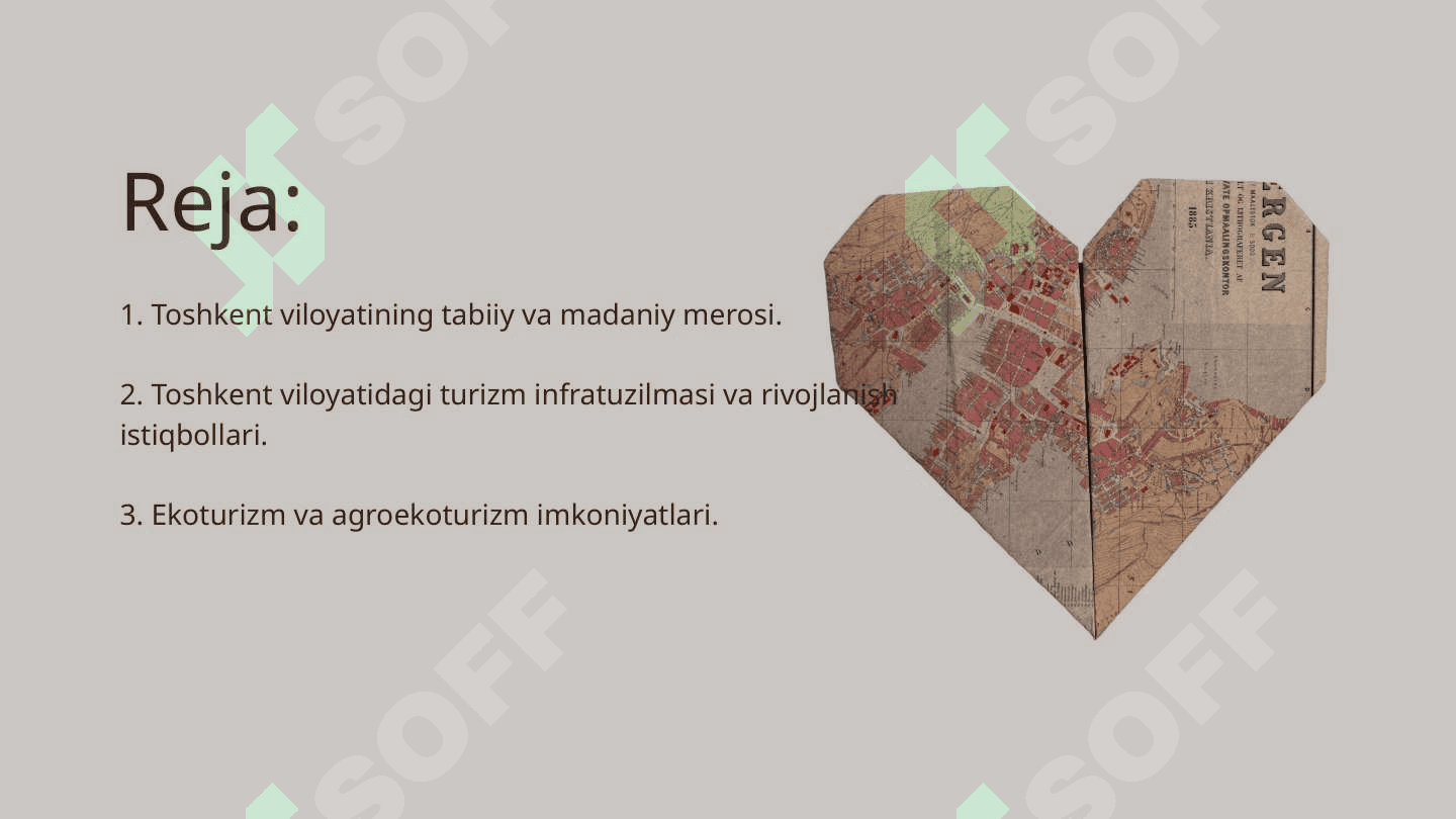 Toshkent viloyati turizm salohiyati. 2