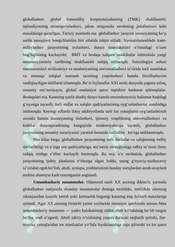 GLOBAL JARAYONLAR VA BARQAROR TARAQQIYOT. 2