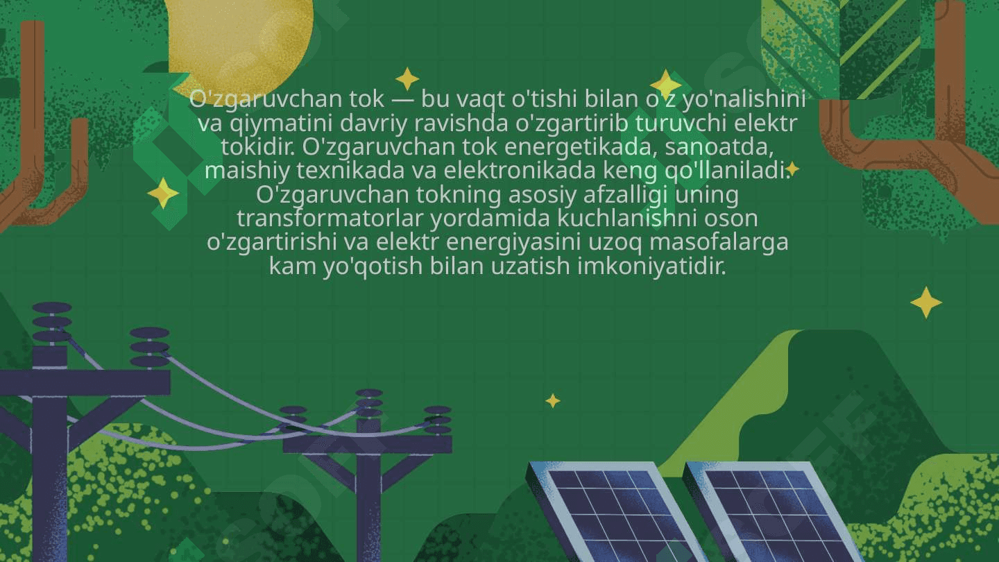 O'zgaruvchan tokning zanjir elementlaridan o'tishi 2