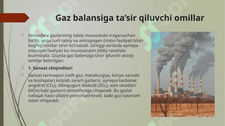 Atmosfera gaz balansining o‘zgarishi va uning oqibatlari 5
