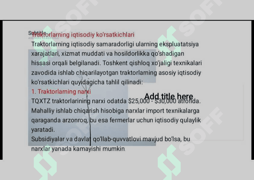 Toshkent qishloq xojaligi texnikalar zavodida ishlab chiqariladigon traktorlarining texnik iqtisodiy korsatk8chkari 7