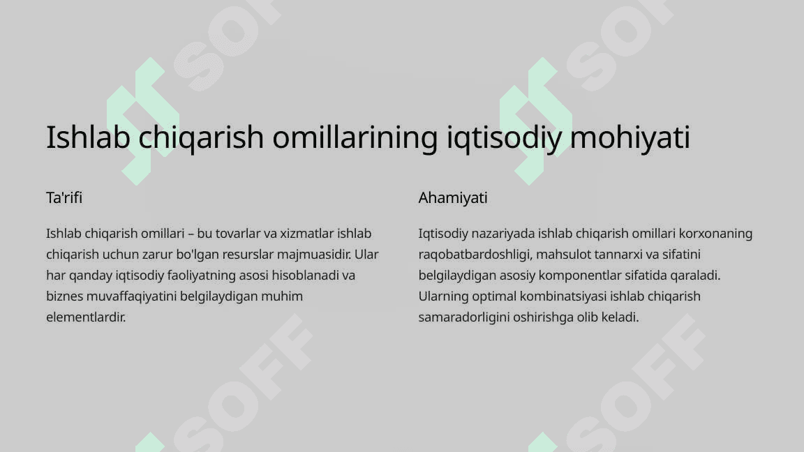 Ishlab chiqarishning asosiy omillari 3
