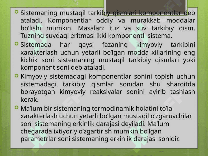 Massa almashinish asoslari 8
