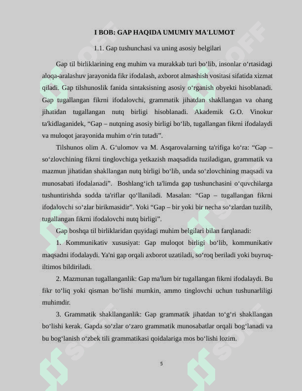 Ona tili  darslarida "Gap va uning turlari" mavzusini òrganish 5