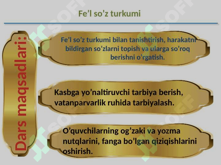 Fe’l so’z turkumi 3-sinf dars ishlanma 3
